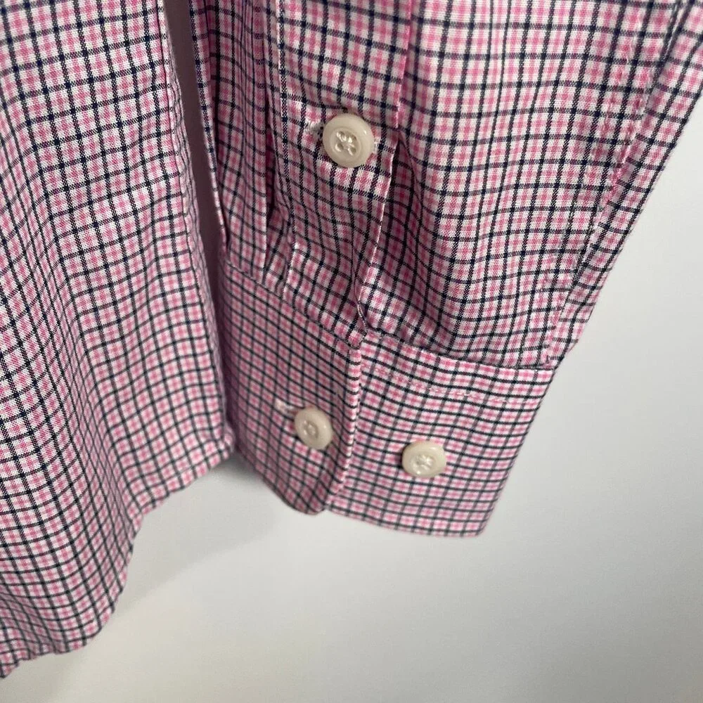 Lauren Ralph Lauren Button Down Shirt Boys Size 14 Pink Blue Collar L/S Dress